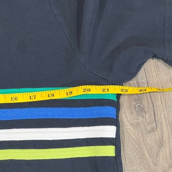 Men’s Lacoste France Size 6 (Medium/Large) Black Stripe Cotton Polo Shirt - Picture 7 of 8